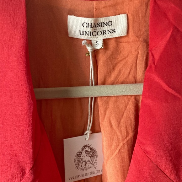 SOLD💫 Chasing Unicorns The Weight : Silk Embroidered Blazer sz S - Picture 13 of 16